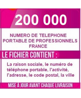 200 000 NUMÉRO DE TÉLÉPHONES PORTABLES D ENTREPRISE DE FRANCE 2022